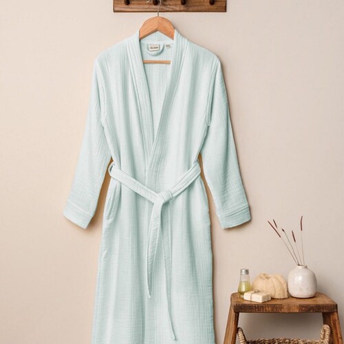 Turkish Muslin Bathrobe I Turkish Towel shops Robe | Turkish Cotton Kimono Robe I Peshtemal Robe I Muslin Bathrobe I Spa Robe Cotton I Bridesmaid