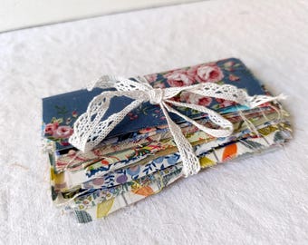 Quadrados de tecido floral: Pacote de retalhos para patchwork (15 x 15 cm, 15 peças) Vintage e novo