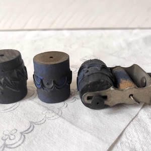 Vintage French embroidery roller with stamps, &quot;Festonneur&quot;