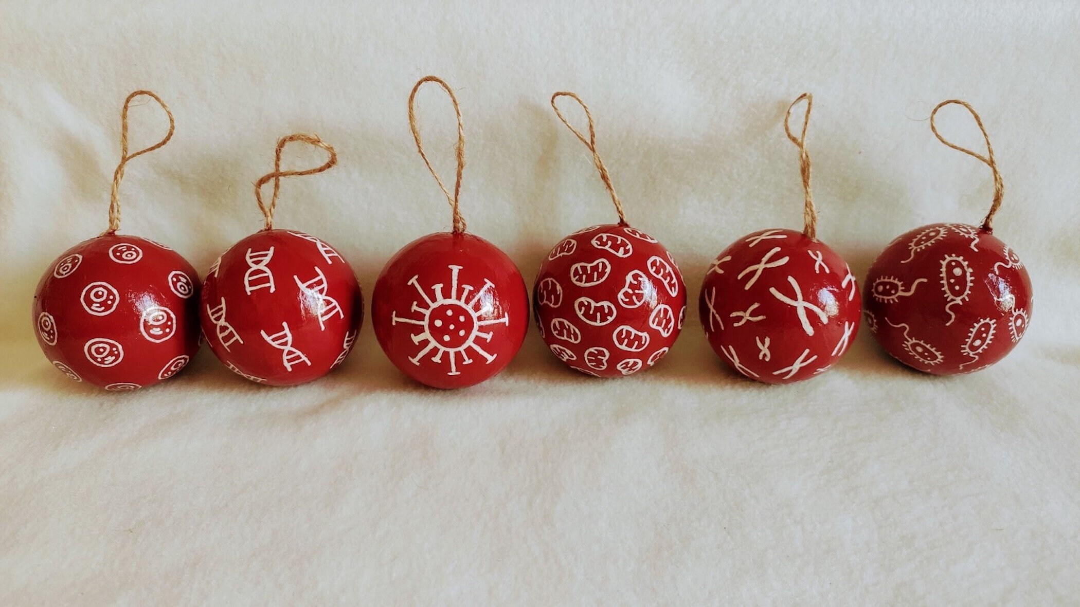 Décorations de Boules Noël sur Le Thème La Biologie, Science, Stem, Ornements d'arbres Noël