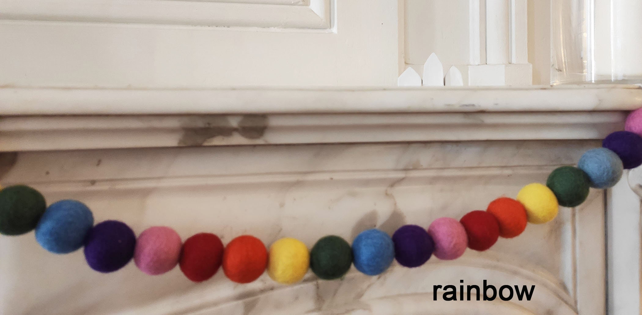 Guirlande de Balles en Feutre, 240cm, Couleurs Assorties