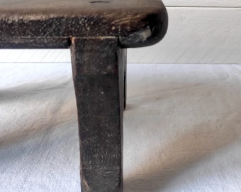 Old French farmhouse wooden stool