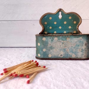 porte-allumettes vintage en étain, allumettes