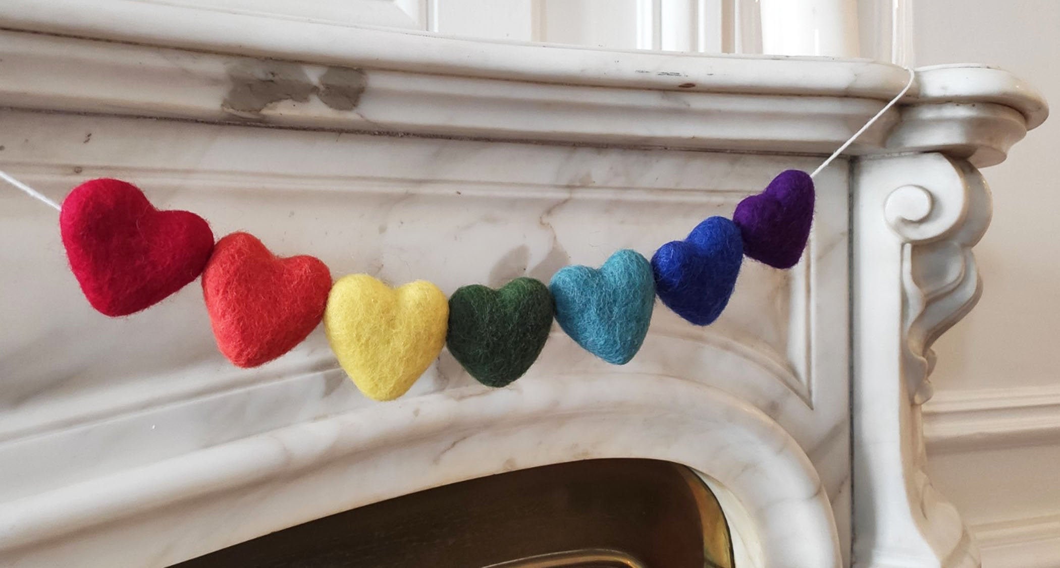 Guirlande de Cœur Feutre, Décoration, Ferme, Saint-Valentin, Douche Mariage