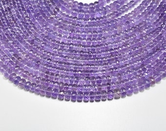 Top Quality Pink Amethyst Rondelle Faceted Gemstone Beads 9.50 Inch 1 Strand 6MM - 8MM, Pink Amethyst Faceted Beads