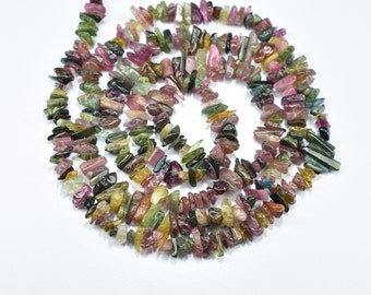 4mm - 5mm Multi Tourmaline Smooth Uncut Chips Gemstone Beads 18 Inch Strand, Tourmaline Nugget Wholesale Beads, Jewelry Making Beads