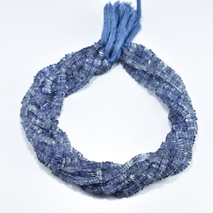Natural Iolite Smooth Heishi Square Shape Gemstone Beads 13 Inch Strand  3.50MM, Iolite Heishi Square Beads