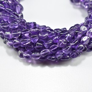 Natürliche Amethyst Glatt Nugget Edelstein Perlen 4x5,25mm - 5x6,75mm Amethyst Plain Nugget Perlen 10 Zoll 1 Strang
