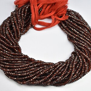 AAA Quality Mozambique Garnet Rondelle Faceted Gemstone Beads 13 Inch Strand 4MM, Natural Mozambique Garnet Faceted Beads
