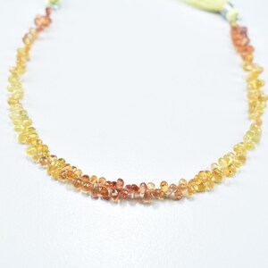 Best Quality Yellow Sapphire Faceted Teardrop Gemstone Beads 7&quot; Strand, Natural Sapphire Drops Beads 2X3.5mm - 2.5X4mm, Sapphire Briolette