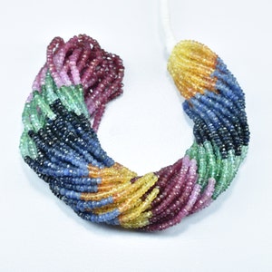 Natural Multi Precious Faceted Rondelle Gemstone Beads 16 Inch Strand, 2.50mm - 3mm Multi Precious Faceted Rondelle Beads, Wholesale Beads