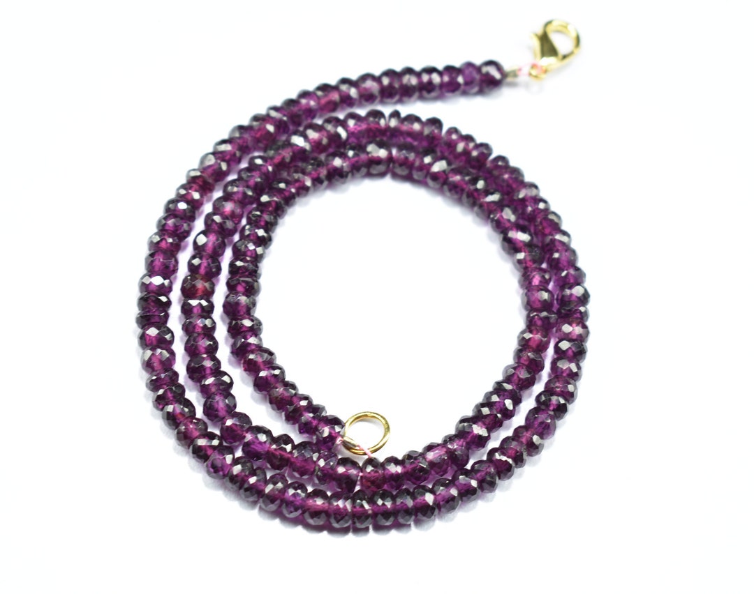 AAA Quality Natural Rhodolite Garnet Purple Color Rondelle Gemstone ...