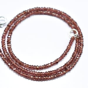 Natural Rhodolite Garnet Rondelle Faceted Gemstone Beads 3mm, Rhodolite Garnet Beaded Necklace
