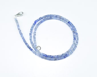 Top Quality Tanzanite Faceted  Rondelle 16" Beads Necklace, Natural Tanzanite Shaded Gemstone Beaded Necklace 2.5mm-3mm, Tanzanite Necklace