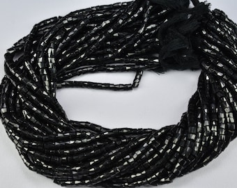 Natürliche schwarze Spinell Heishi Reifen Form facettierte Edelstein Perlen 13-Zoll-Strang 4 MM, erstaunliche schwarze Spinell Heishi Reifen Perlen