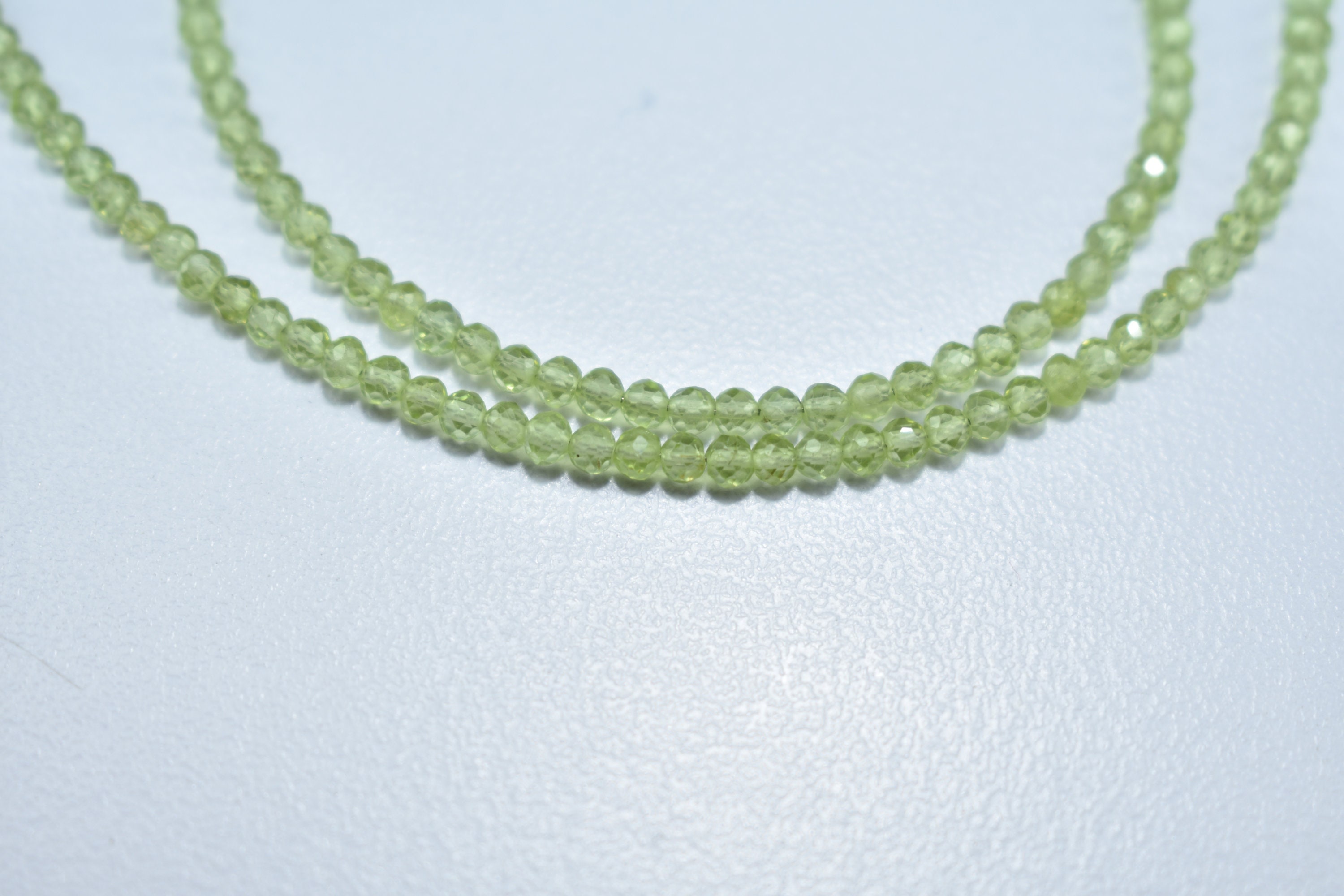 Collana AAA++ Perline Pietra Preziosa Sfaccettata Peridoto Verde