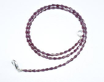 Collar de cuentas de granate natural de calidad AAA++ con forma de gota de agua, 2,50 x 4,50 mm aprox.