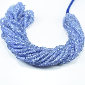 16 Inch 1 Strand Tanzanite Faceted Rondelle Gemstone Beads, Natural Tanzanite Faceted Beads 2.50mm - 3.50mm, Tanzanite Wholesale Beads