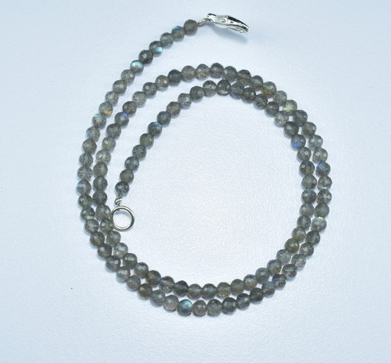 Collier Labradorite Feu Bleu - Rondelles Facettées Naturelles 46 Cm (18") - 326 Carats