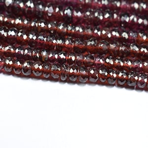 Amazing Natural Mozambique Garnet Rondelle Well Cut Faceted Gemstone Beads 13 Inch Strand 5MM - 8.50MM, Mozambique Garnet Faceted Beads