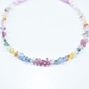 Natural Multi Sapphire Faceted Teardrop Briolette Beads 8&quot; Strand, Top Quality Sapphire Gemstone Bead  2.5X4mm - 3X5mm, Multi Sapphire Drops