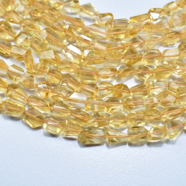 Top Quality Natural Citrine Nugget Faceted Gemstone Beads 10 Inch 1 Strand 4.50X6 - 5.50X8mm