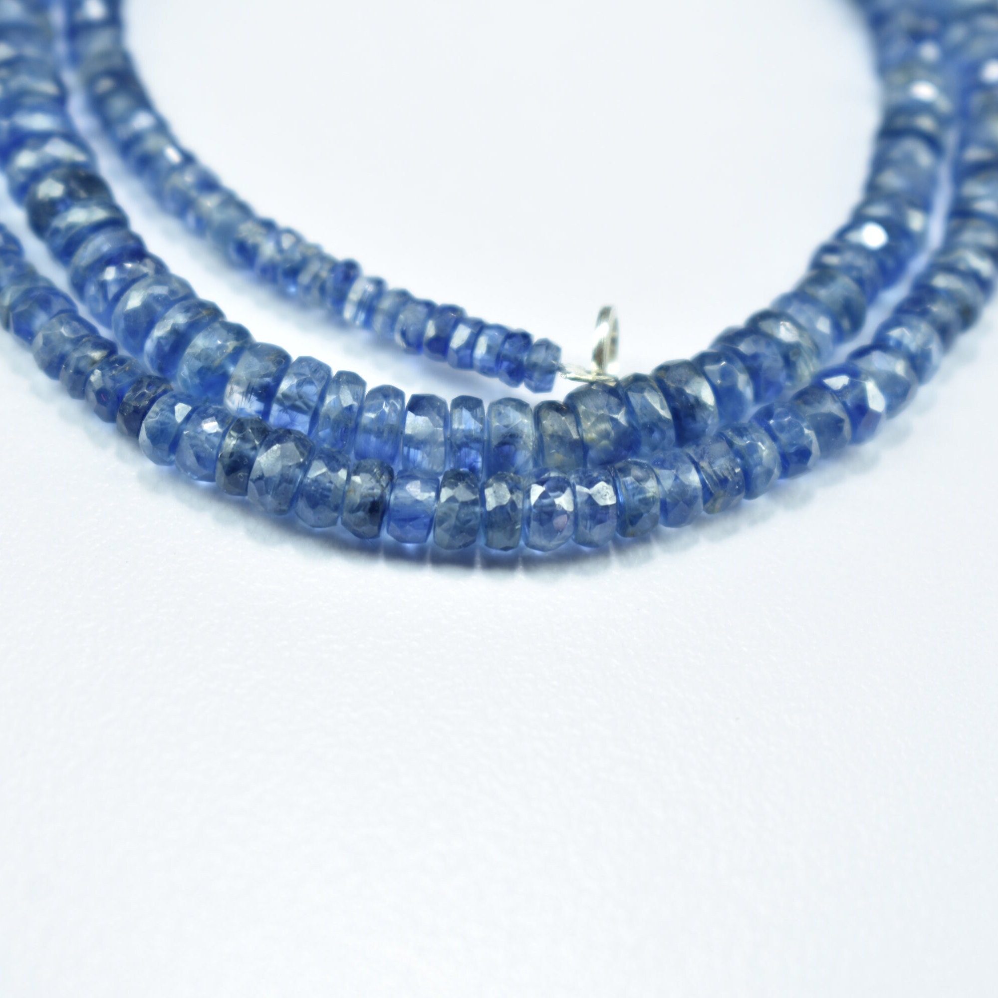 Collana Con Perline Rondelle Sfaccettate In Tanzanite Blu Naturale - Foto 4