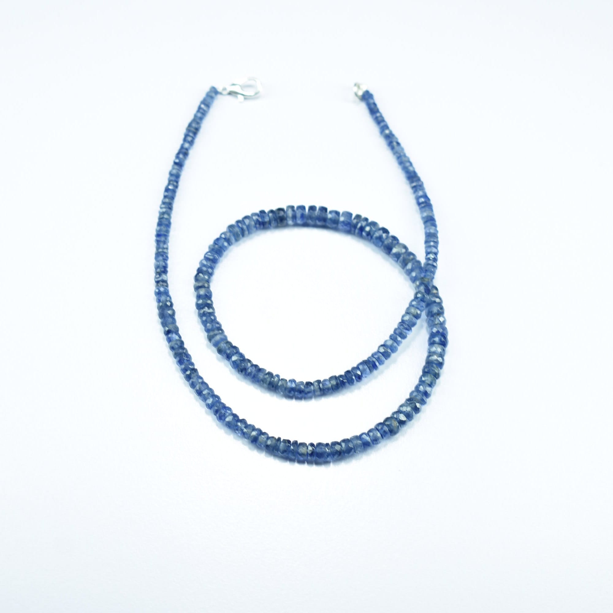 Collana Con Perline Rondelle Sfaccettate In Tanzanite Blu Naturale - Foto 9
