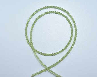 Collana con perline di peridoto AAA, perline rondelle lisce, collana