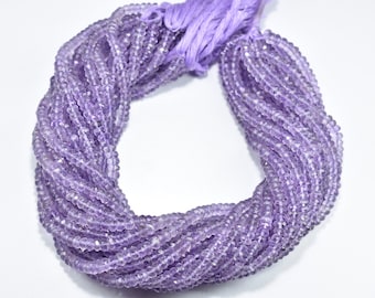 Amazing Natural Pink Amethyst Rondelle Faceted Gemstone Beads 13 Inch Strand 4.50MM, Pink Amethyst Faceted Beads