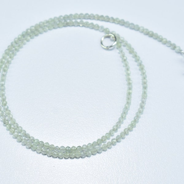 Natürliche Grüne Amethyst Rondelle Facettierte Edelstein Perlen Halskette 2.50mm, Grüne Amethyst Perlen Halskette