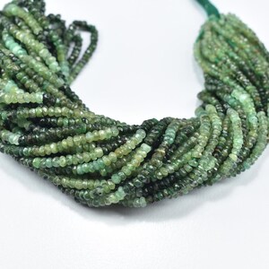 2.50mm - 3.50mm Emerald Faceted Rondelle Gemstone Beads, Natural Emerald Faceted Beads 16 Inch 1 Strand, Emerald Jewelry Making Beads