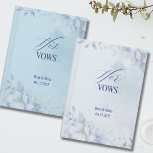 Floral Vow Books Custom His And Her Vow Books Elegant Wedding Keepsake Personalized Romantic Wedding Ceremony Gift