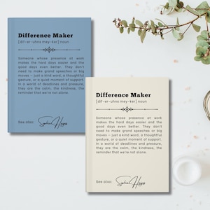 Difference Maker Journal with Name, Custom Difference Maker Definition, Personalized Hardcover, Coworker Gift, Mentor Gift, Christmas Gift
