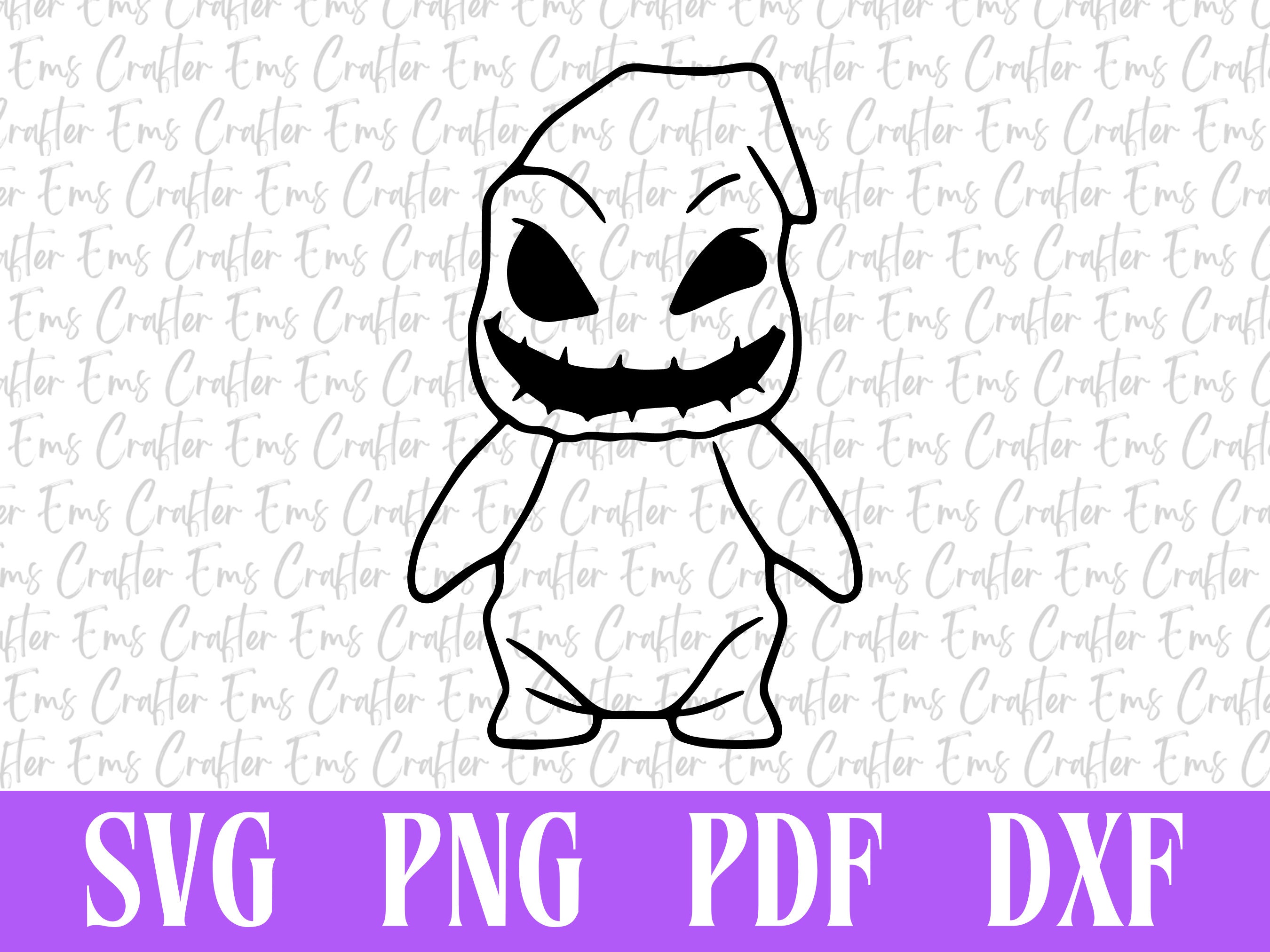 Oogie Boogie OUTLINE SVG PNG Pdf Dxf Halloween Perfect for Etsy Denmark