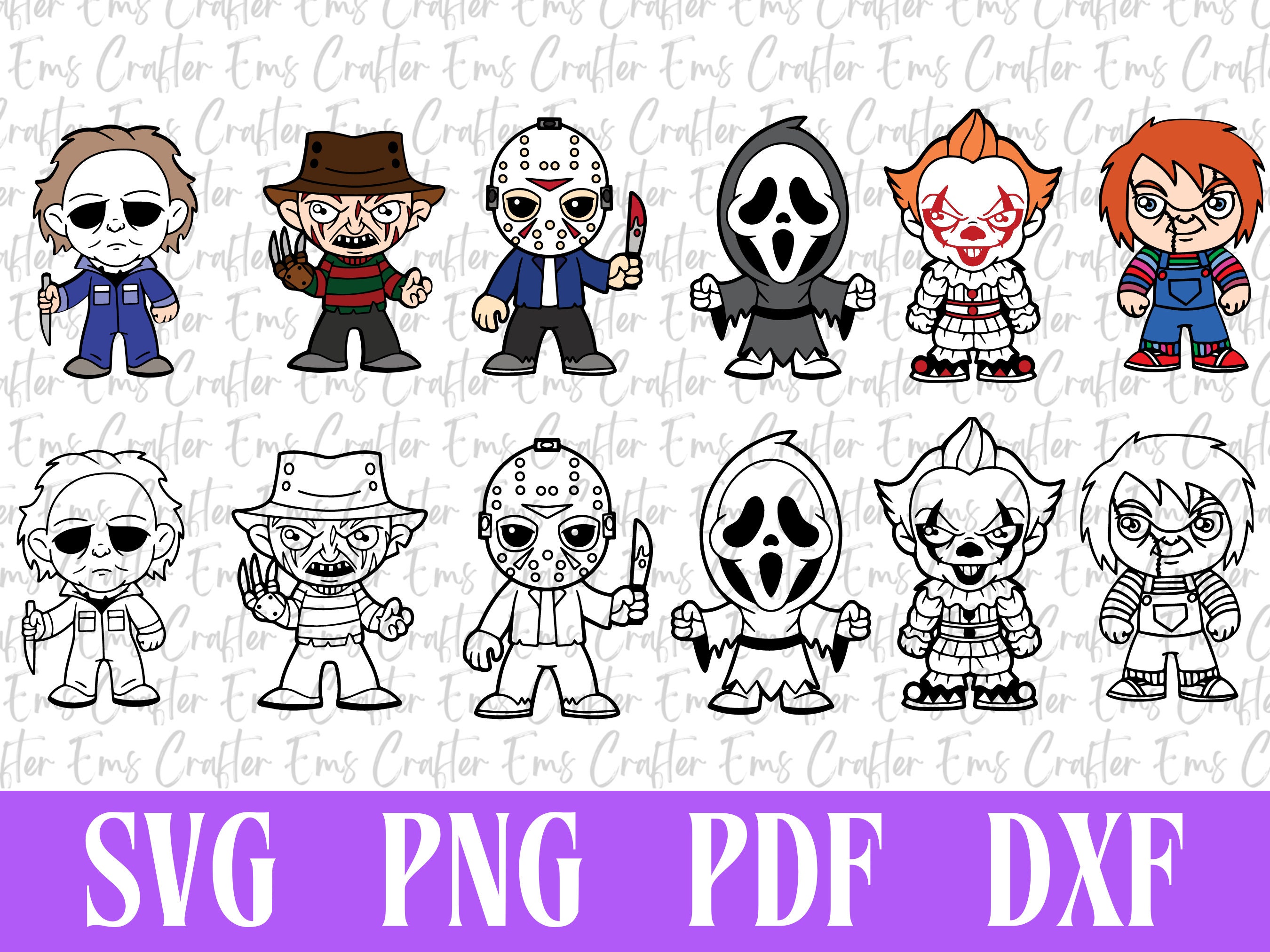 Halloween Serial Killers FULL BUNDLE SVG Png Pdf Dxf Cartoon - Etsy Halloween Serial Killers FULL BUNDLE SVG Png Pdf Dxf Cartoon - Etsy