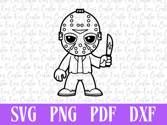 Jason OUTLINE SVG PNG Pdf Dxf Halloween Friday the 13th - Etsy