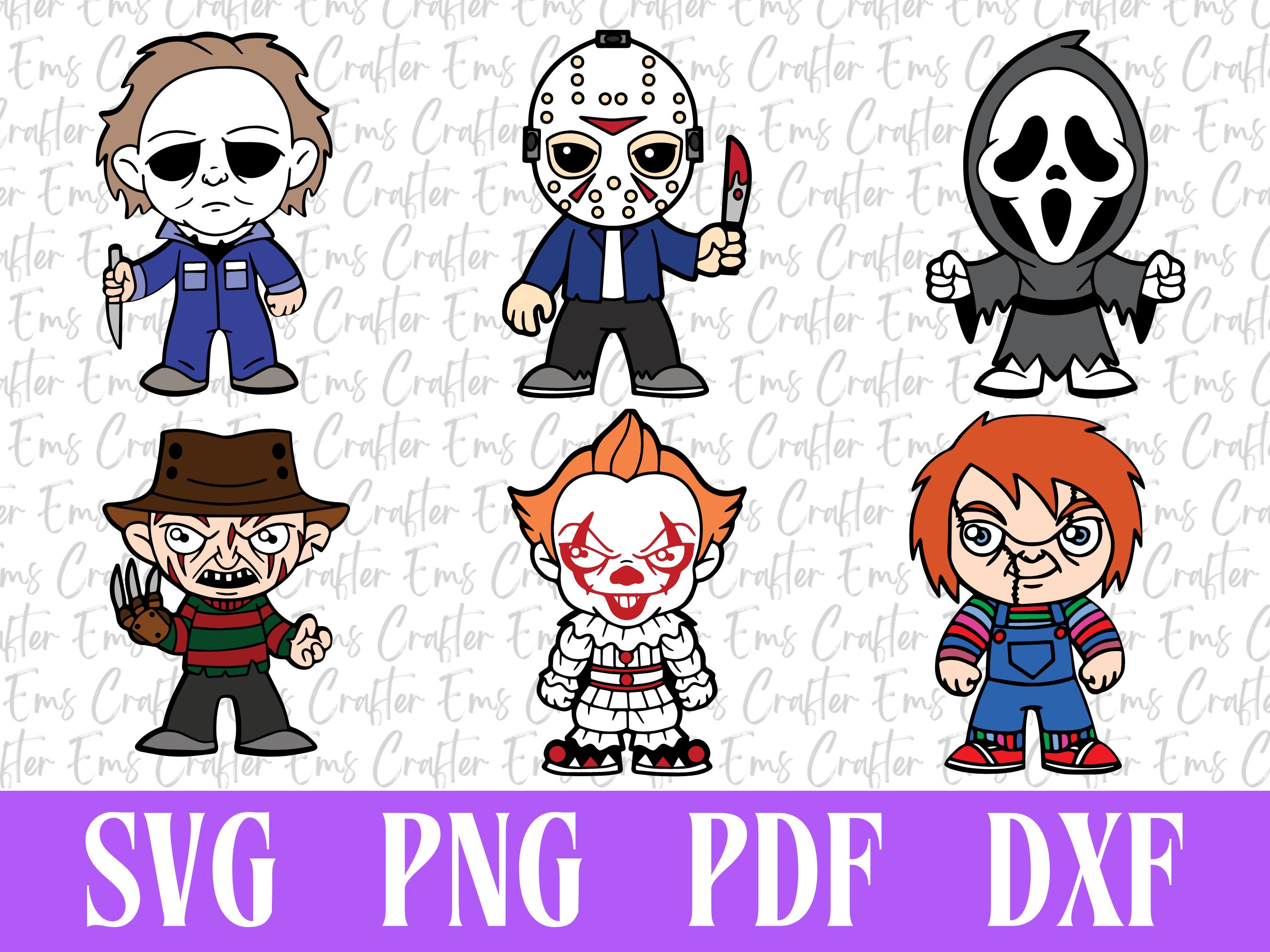 Halloween Serial Killers LAYERED BUNDLE SVG Png Pdf Dxf - Etsy