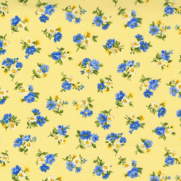 Summer Breeze by Moda Fabrics 33613-13 Yellow 1 yard 12 1/2" piece