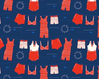 Red White & Bang by Sandy Gervais for Riley Blake Designs C11520 Navy