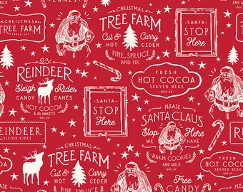 Old Fashioned Christmas Icons by My Mind’s Eye for Riley Blake Designs 106/108 Wideback WB12381 Red