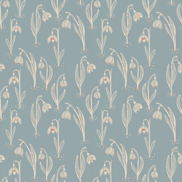 Unruly Nature by Jen Hewett of Ruby Star Society for Moda Fabrics RS6014-18M Snowdrops/Sky