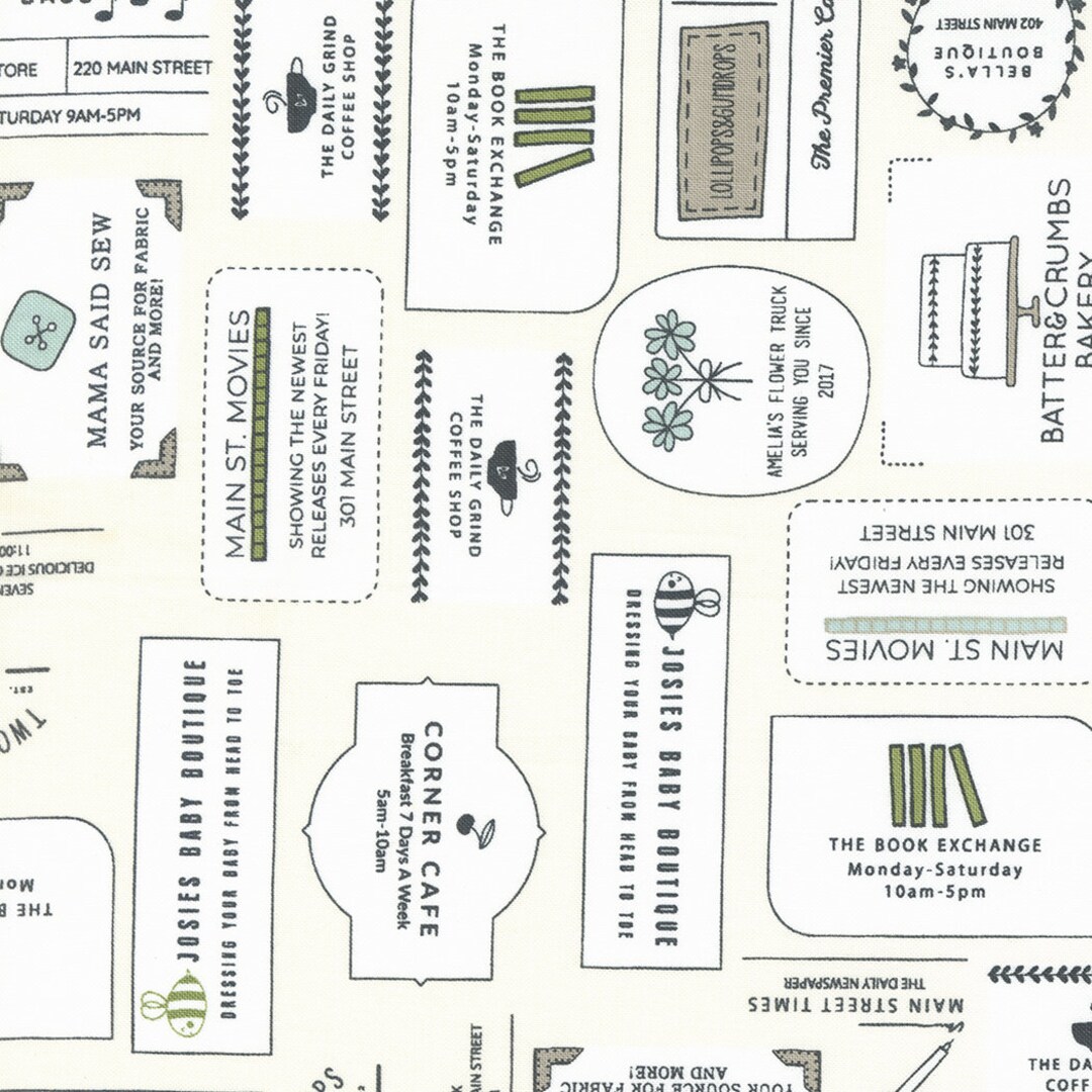 Main Street by Sweetwater for Moda Fabrics 55640-11 Vanilla Multi - Etsy