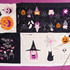 Spooky N Sweeter by Art Gallery Fabrics. Item SNS-13028 Sweet Haunting Panel. Panel Measures 36X45.