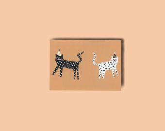 A6 postcard with cats, greeting card, birthday card, postcard