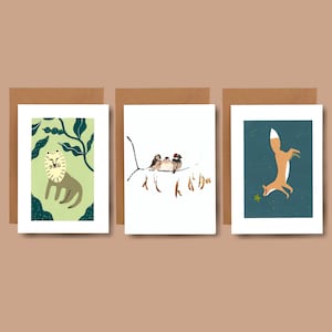 Set di biglietti A5 con stampa animalier 3 pezzi, biglietti d'auguri, biglietti d'auguri