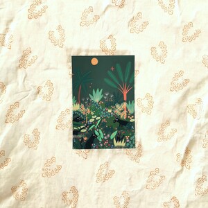 Póster A4, Jungla con Pantera, Ilustración, Arte, Montessori, Habitación Infantil, Cambiador De Decoración, Regalo Bebé, Baby Shower, Cambiador