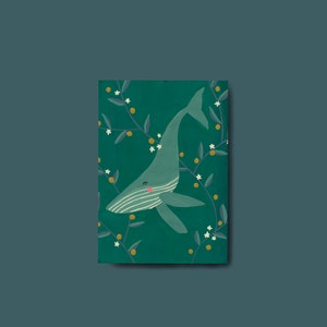 A6 Postkarte Wal, Grusskarte, Geburtstagskarte, Ansichtskarte, Kinderzimmer, Geburt