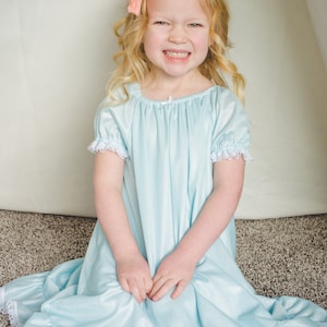 Comfy Twirl Dress for Girls Toddler sizes up through Children's Large Tricot 100% Nylon Matching Multiple Colors Available Light Blue