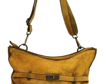 BZNA Bag Salma gelb Italy Designer Damen Handtasche Ledertasche Schultertasche Tasche Leder Shopper Neu
